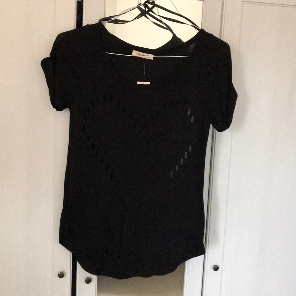 Black tee heart cutout